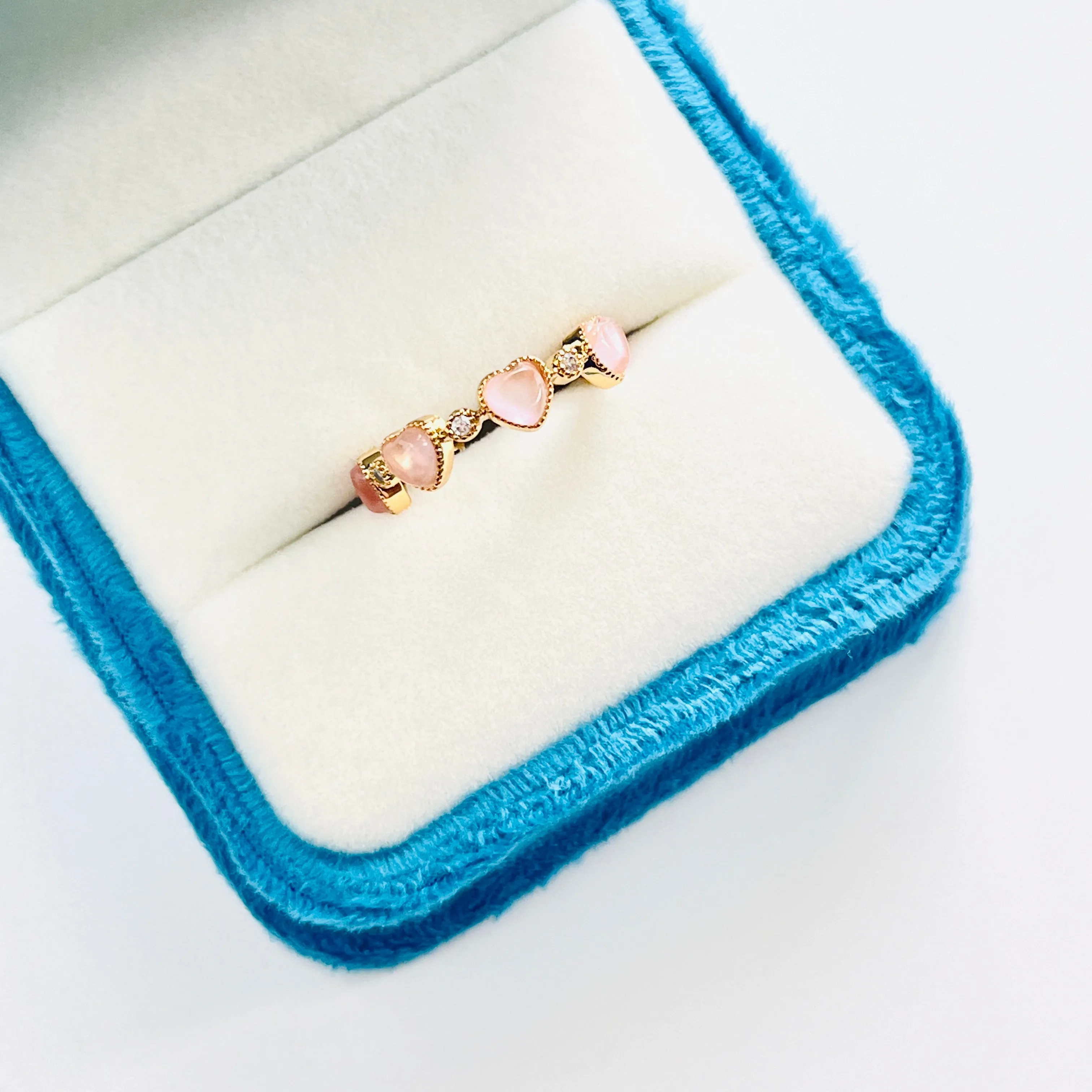 Pink Heart Open Ring