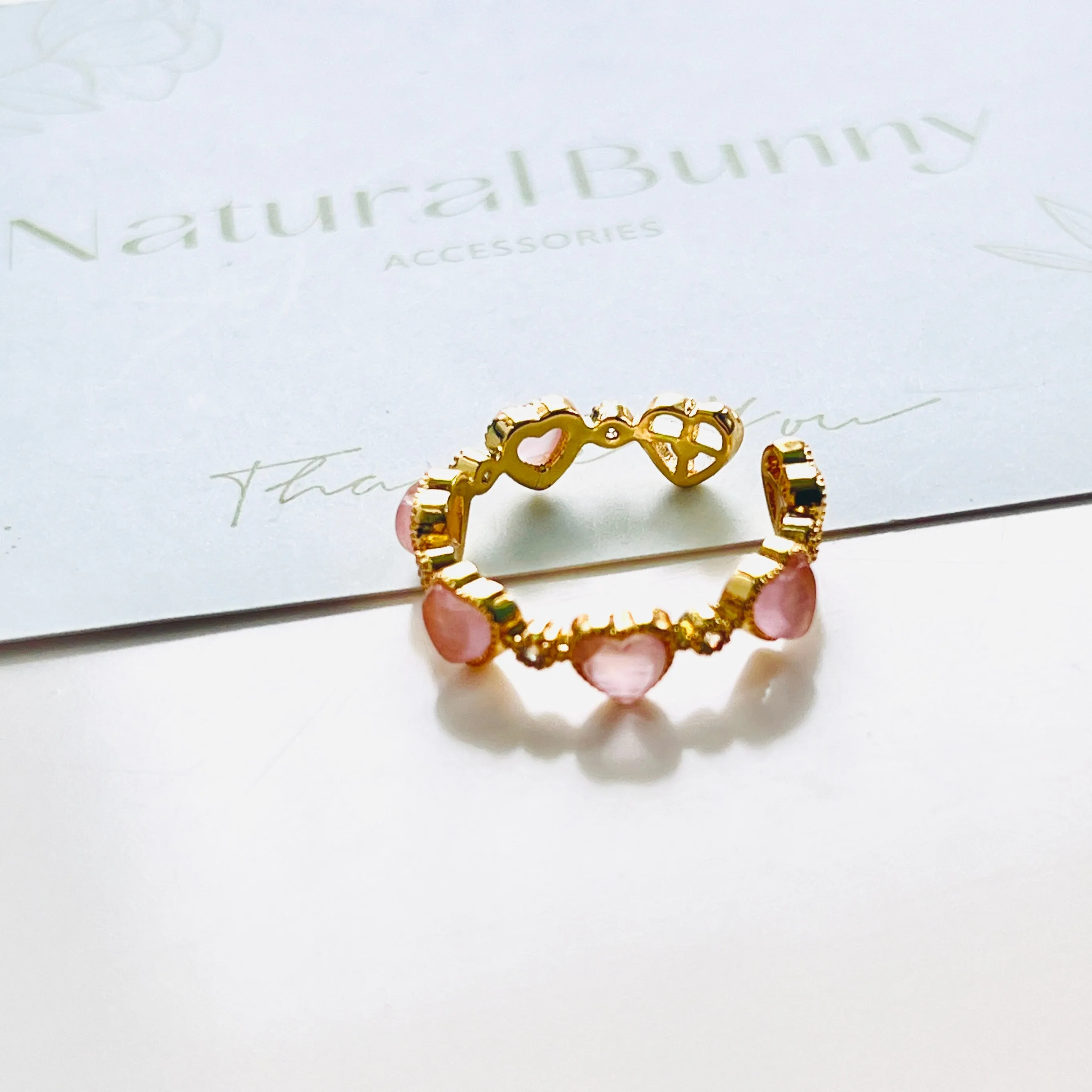 Pink Heart Open Ring