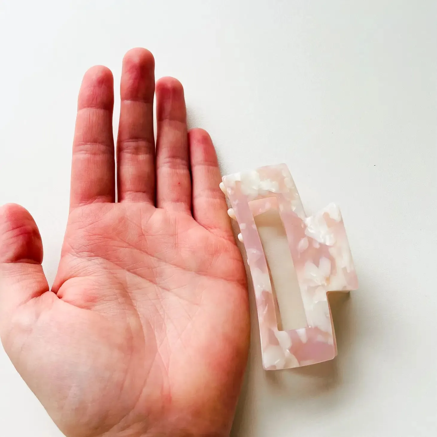 Pink Marble Hair Claw Clip