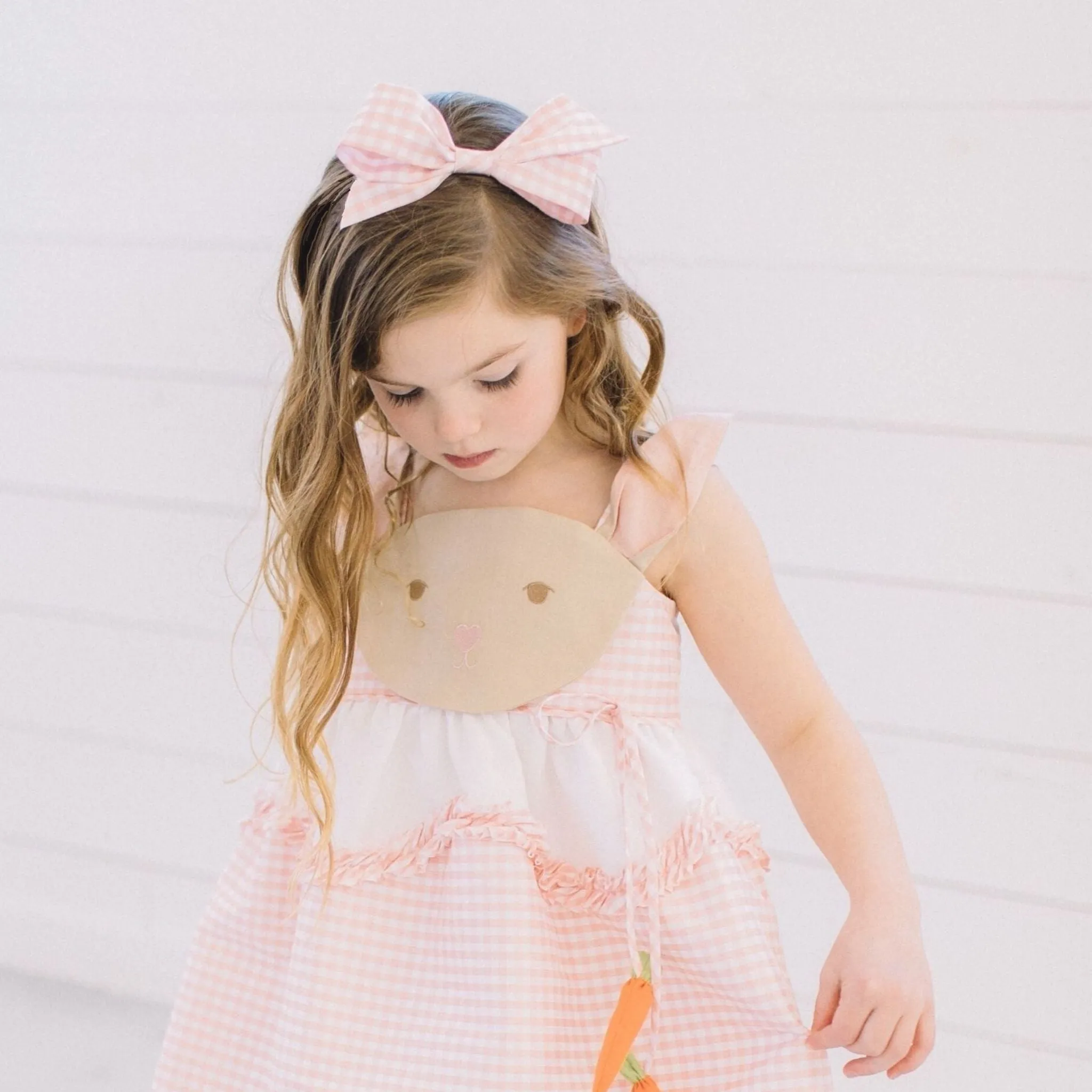 Pink or Blue Gingham Bow