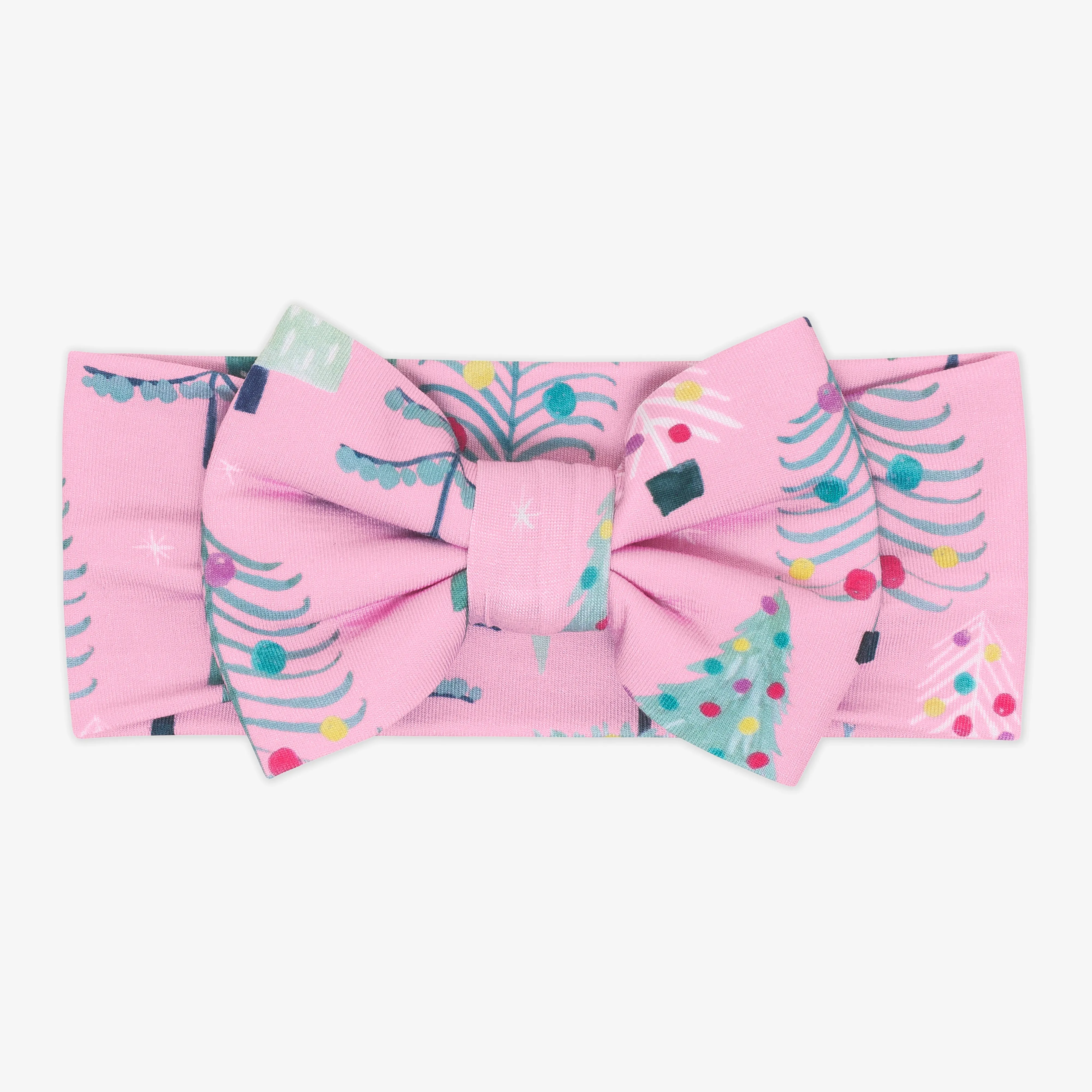 Pink Twinkling Trees Luxe Bow Headband