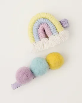 Rainbow and Pom Pom Pins