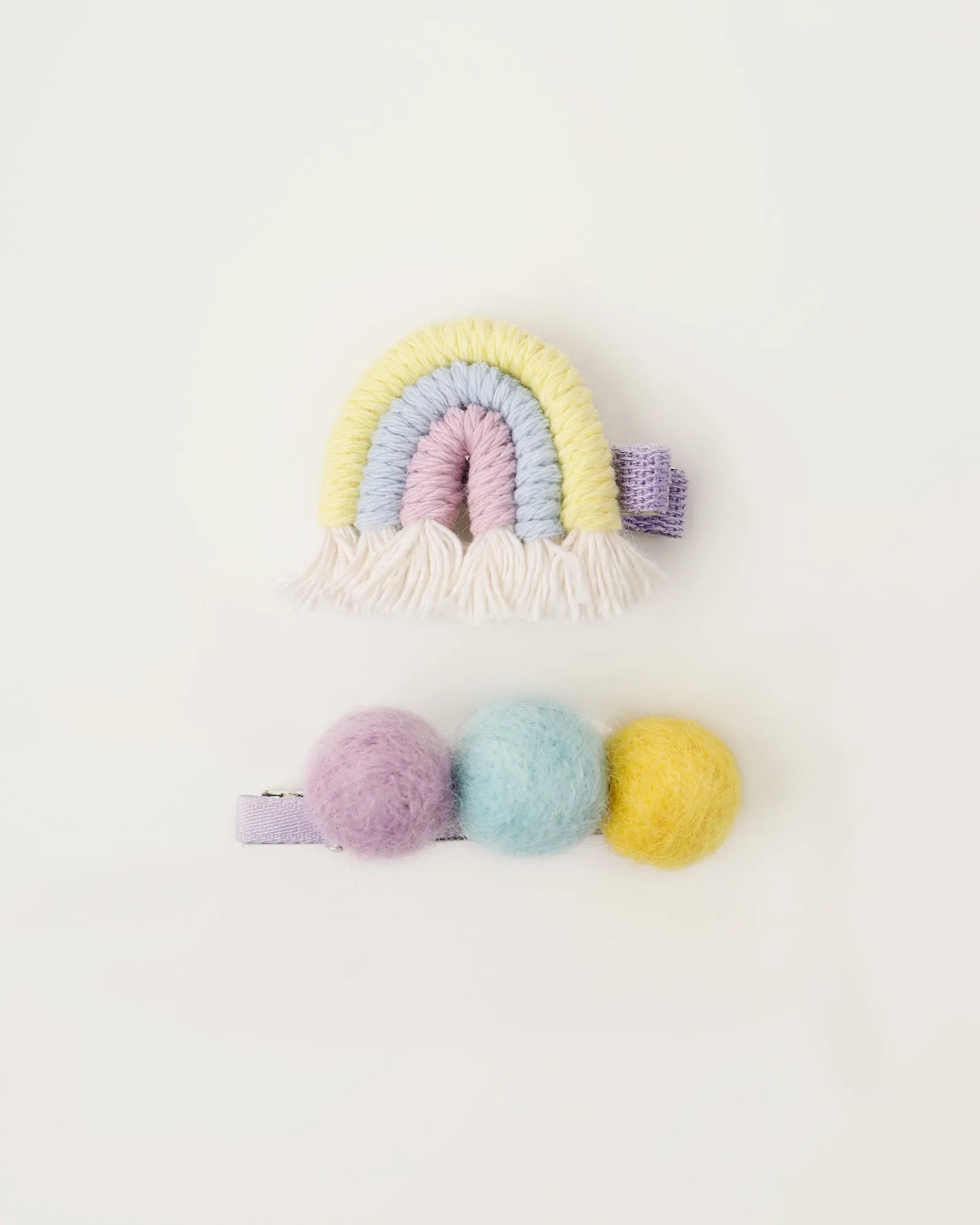 Rainbow and Pom Pom Pins