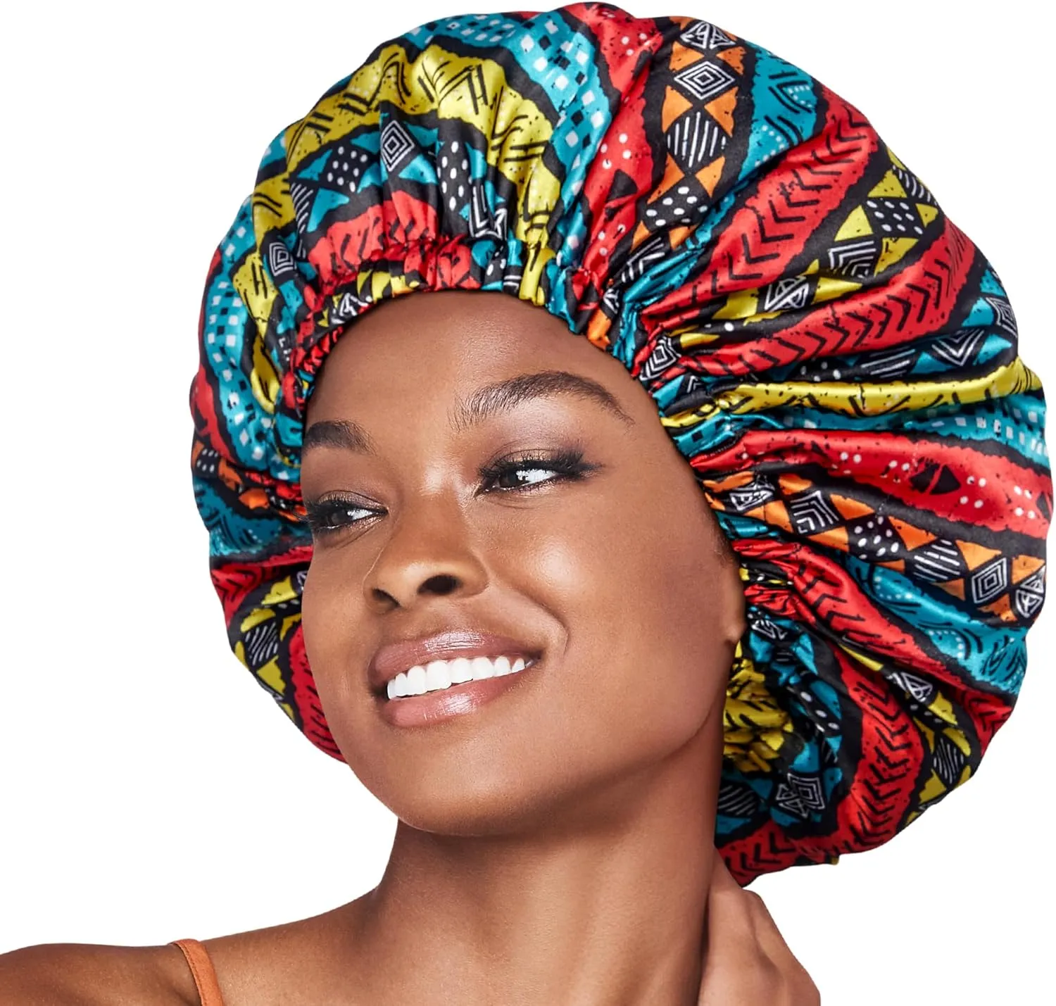 Red by Kiss Reversible Silky Satin Adjustable Bonnet, Secure Fit for Sleep, Protect Hair & Maintains Moisture, Adjustable Band & Easy Care