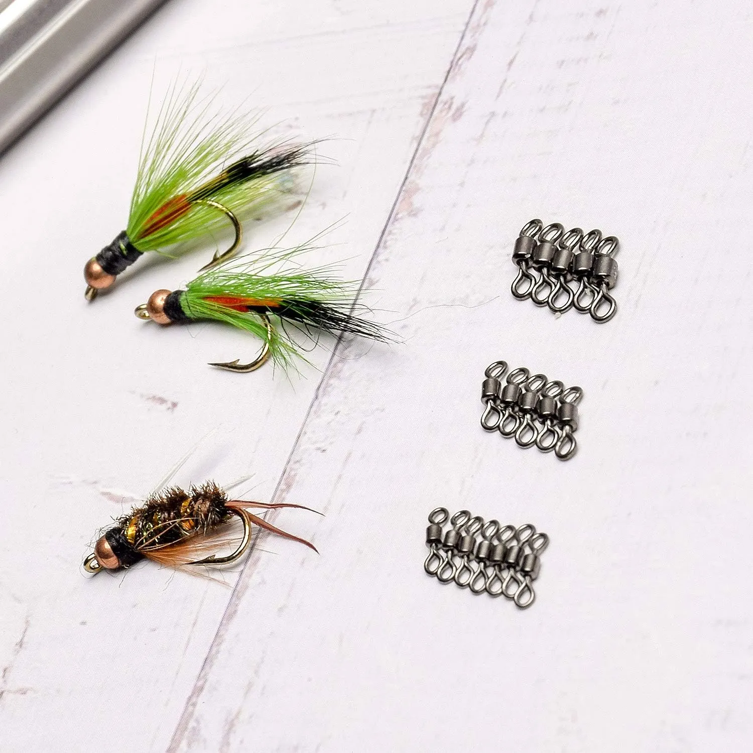 SF Fly Fishing Micro Swivels Stainless Steel Material Fishing Ball Bearing Swivels Hook line Connector Fishing Tackle Accessories 10LB-30LB