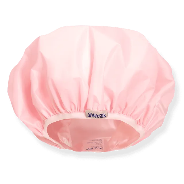 ShhhSilk Pink Silk lined Shower Cap
