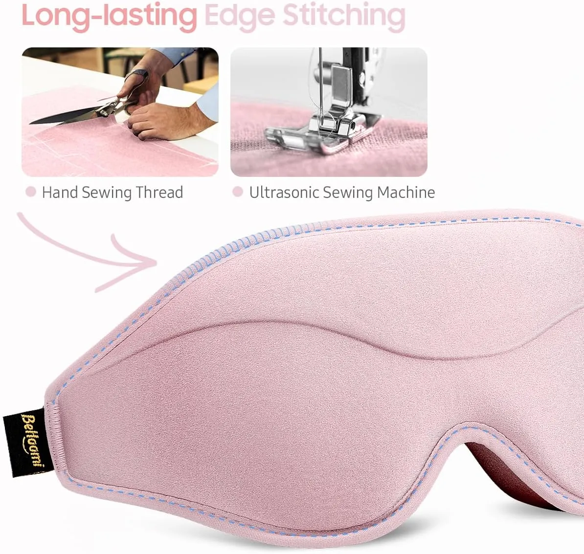 Sleep Mask, Premium Eye Mask for Sleeping, Total Blackout, Super Soft Comfort, Adjustable Fit, Upgraded 3D Ergonomic Designed Sleeping Mask for Home, Office, Travel, Meditation, Yoga, Pink