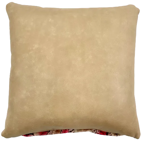 Square Pillow - Red Feather Print Leather - 18" x 18"(PIL153)
