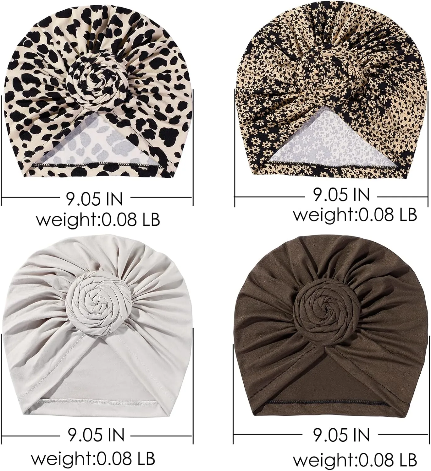 Stretch Turban Hats for Women - African Knot Headwraps Soft Pre Tied Bonnet Hair wrap Pretied for Black Women