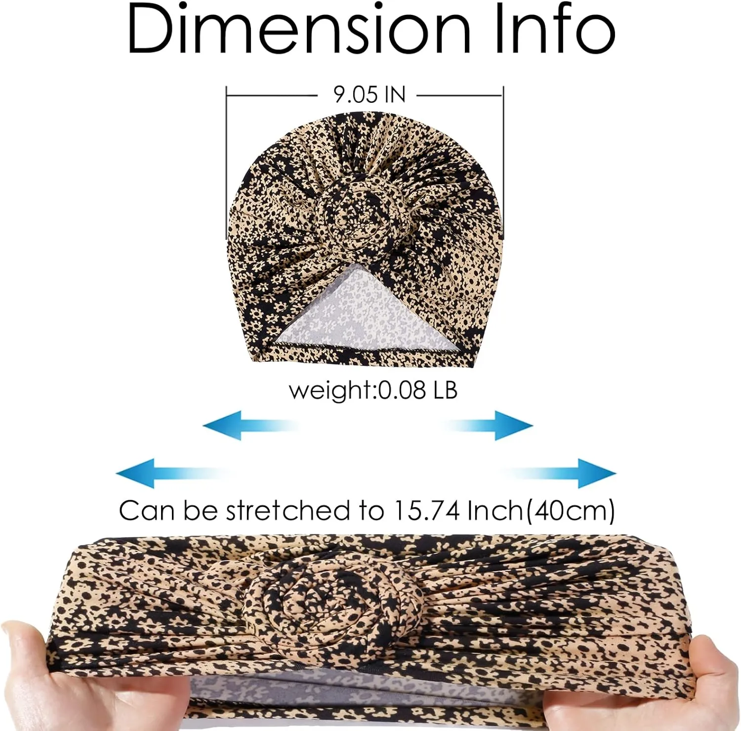 Stretch Turban Hats for Women - African Knot Headwraps Soft Pre Tied Bonnet Hair wrap Pretied for Black Women