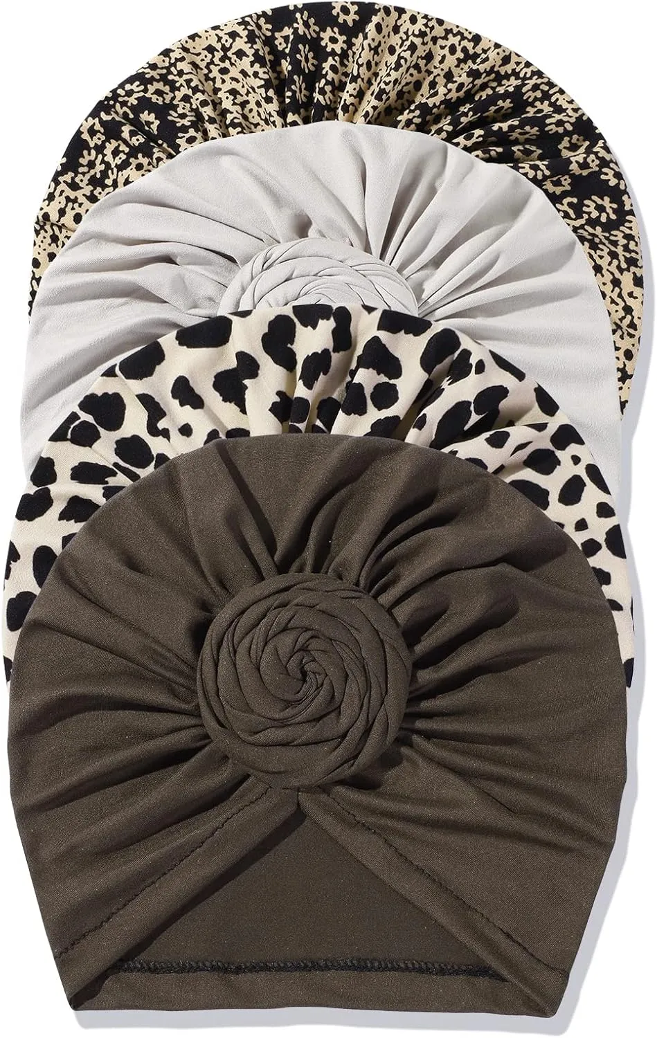 Stretch Turban Hats for Women - African Knot Headwraps Soft Pre Tied Bonnet Hair wrap Pretied for Black Women
