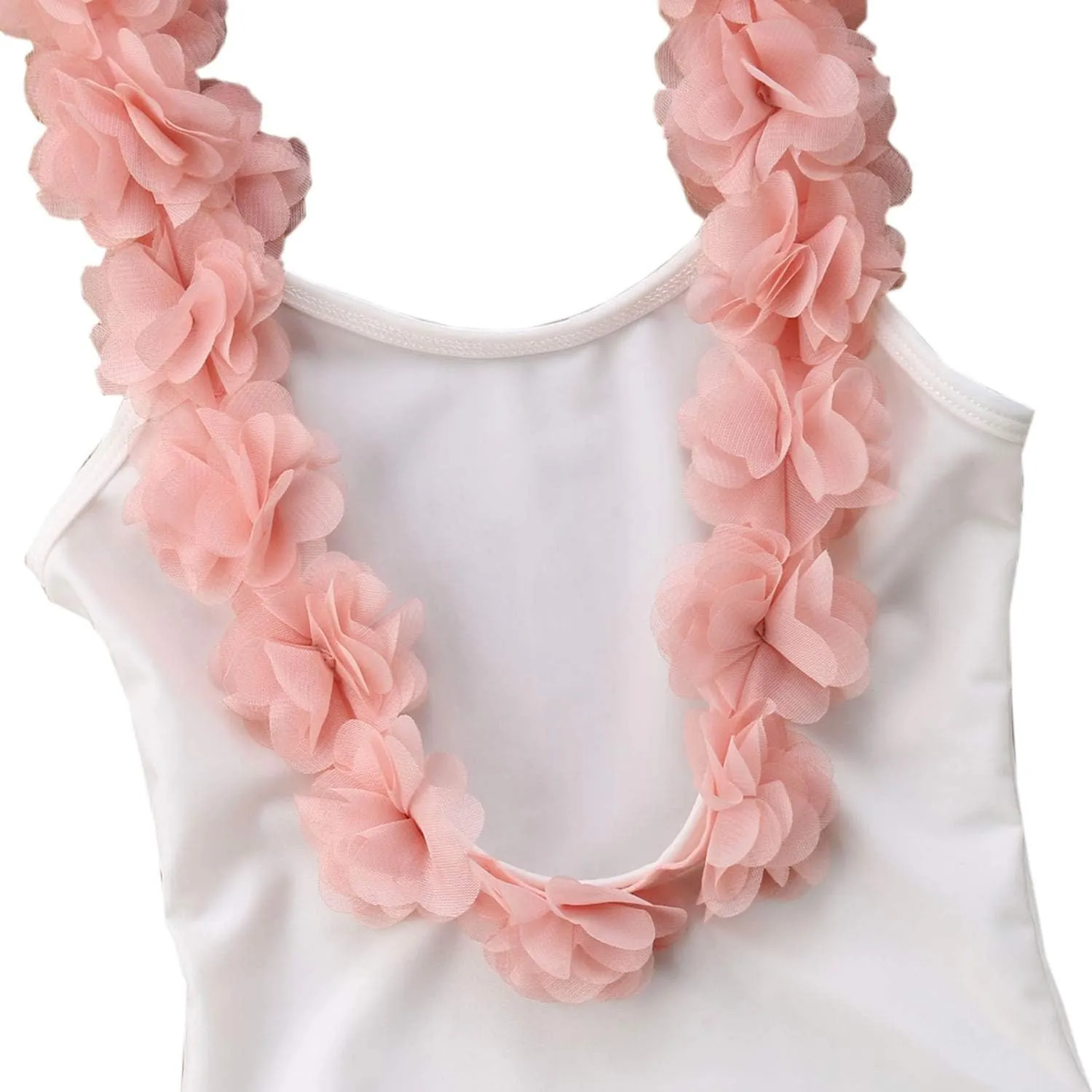 stylesilove Toddler Kid Girls 3D Flower Straps Backless One-Piece Solid Color Swimsuit Beach Bathing Swimwear, 3 Colors