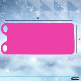 Superio Snow Slider Mat, Flexible Snow Sled Flying Carpet, Roll up Sleds for Kids and Adults 54" Lightweight Plastic Snowboard Sled(Fuchsia-Pink 2 Pack)