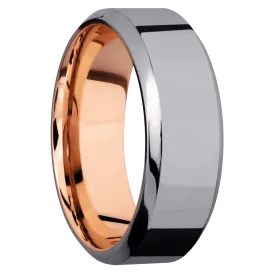 Tantalum with Polish , Polish Finish and 14K Rose Gold