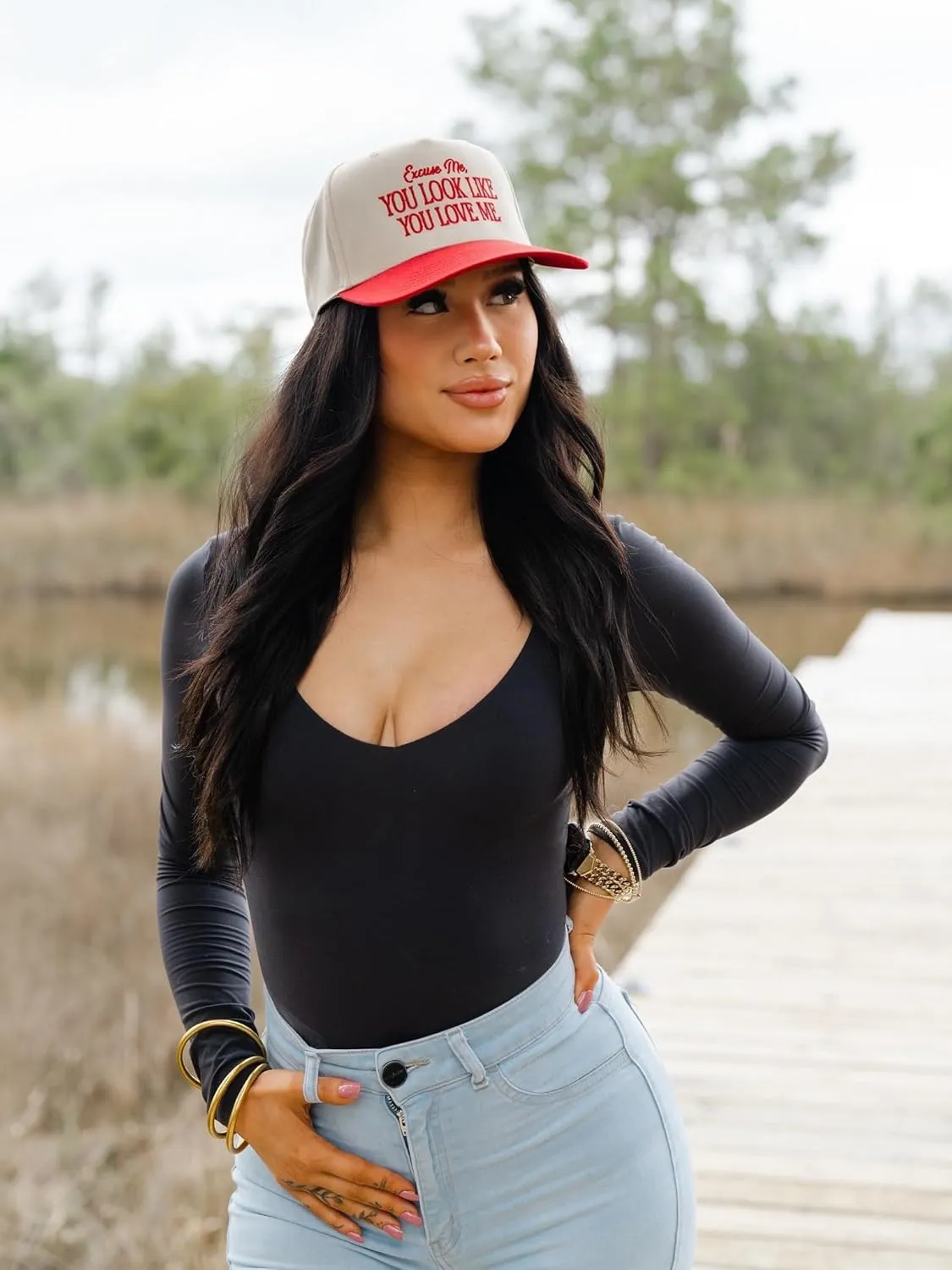 The Mad Hatter, Men & Womens Trucker Hat, Premium Adjustable Snapback for Everyday Wear, Excuse Me You Look Like You Love Me