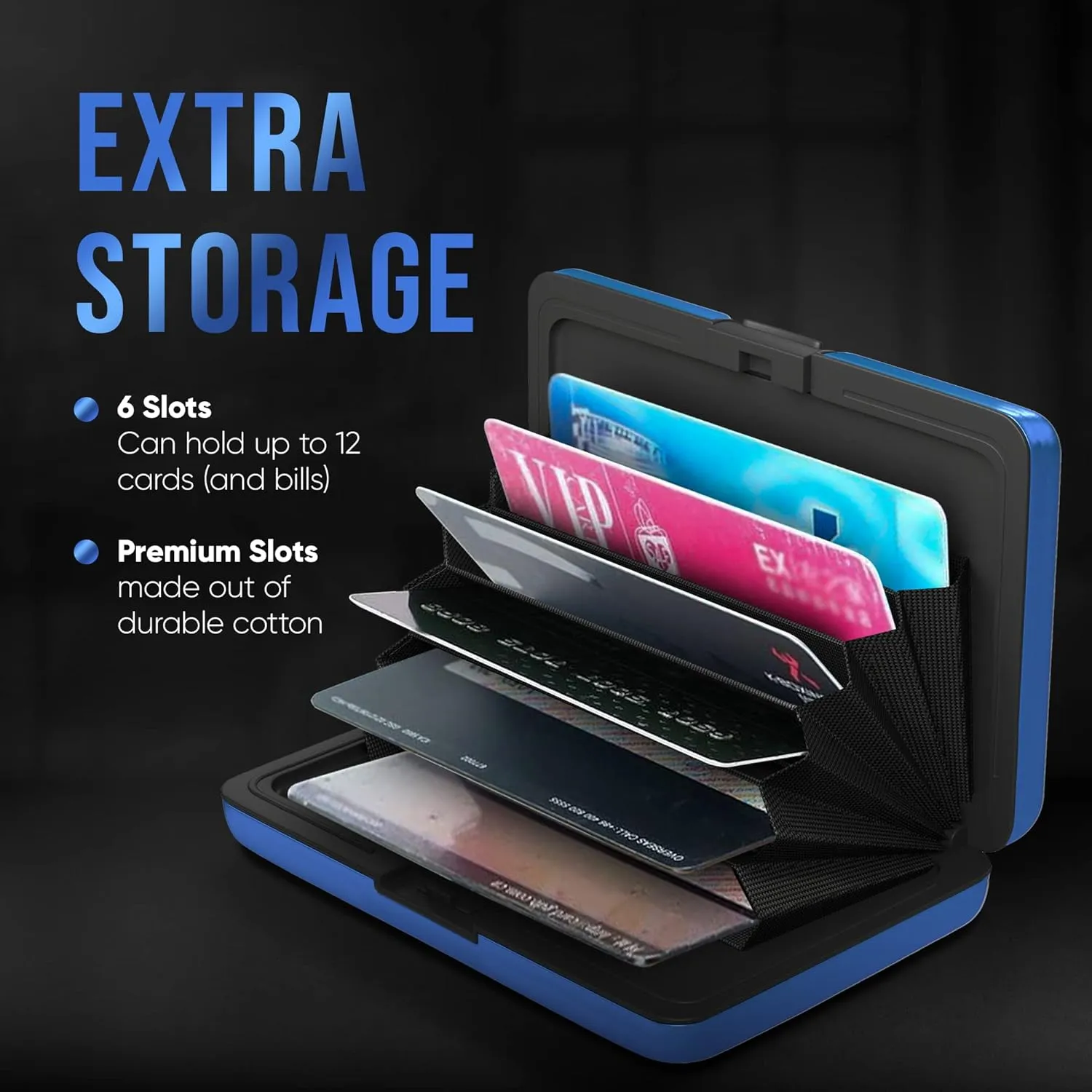TopMost Aluminum Wallet, Card Case Wallet, Metal RFID Credit Card Holder for Men & Women, 6 Cotton Slots for 12 Cards And Bills, Rfd Protective