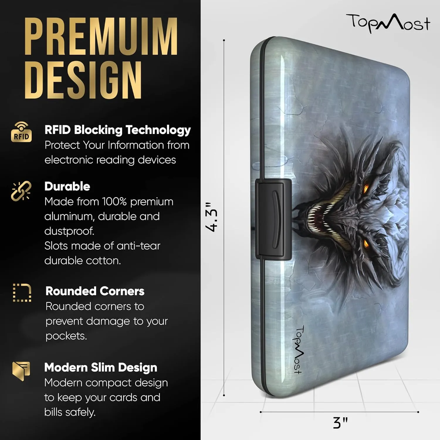 TopMost Aluminum Wallet, Card Case Wallet, Metal RFID Credit Card Holder for Men & Women, 6 Cotton Slots for 12 Cards And Bills, Rfd Protective