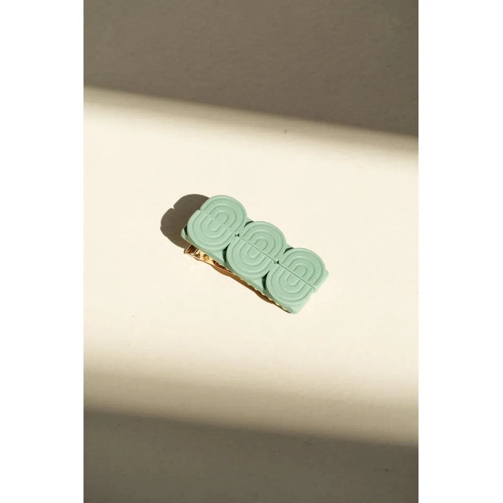 Tri Rainbow Bar | Hair Clips Set of 2 - Jade