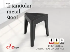 Triangle Metal Stool DXF/SVG Files for CNC Laser/Plasma Cutting. Height 470 mm (18.5")