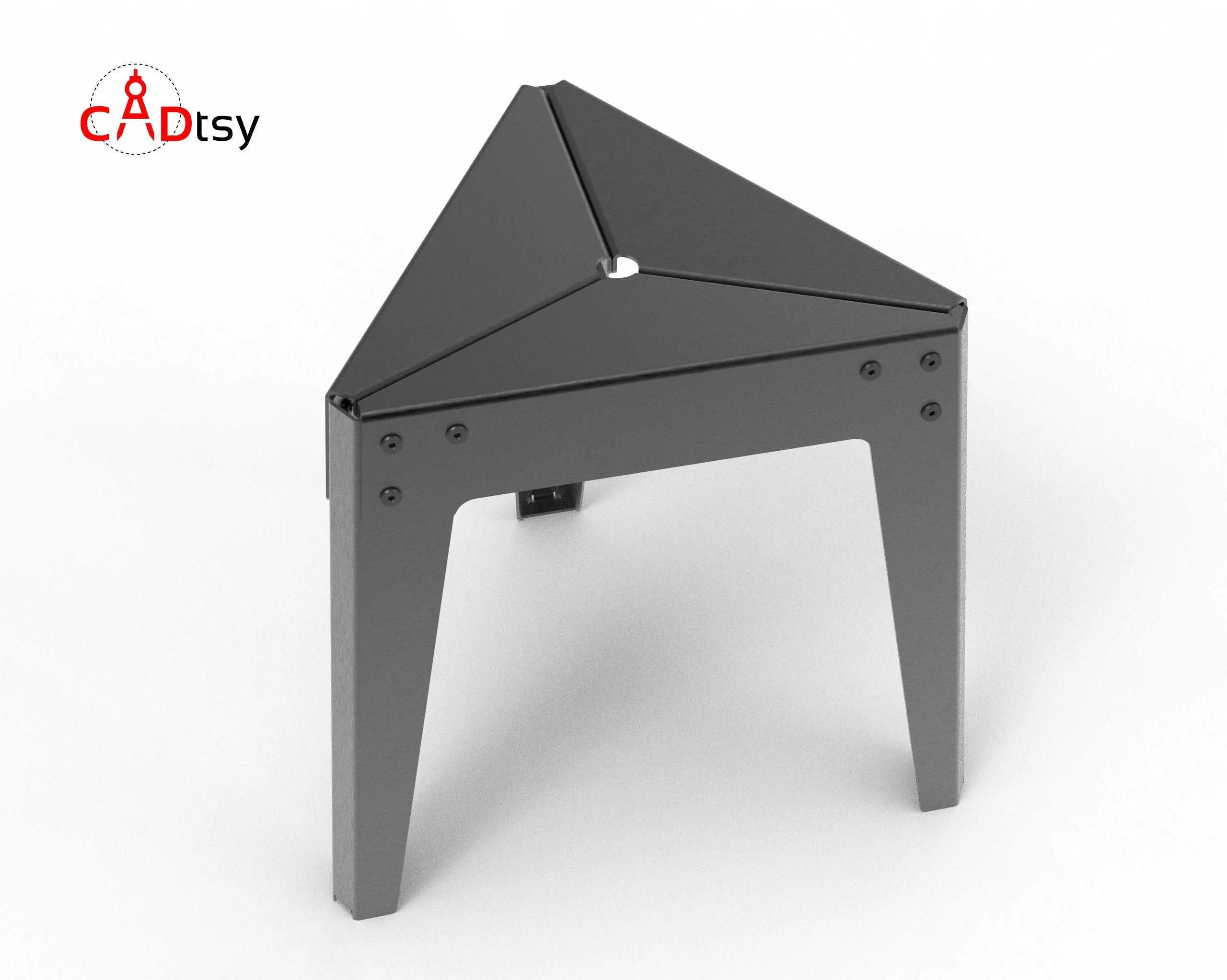 Triangle Metal Stool DXF/SVG Files for CNC Laser/Plasma Cutting. Height 470 mm (18.5")