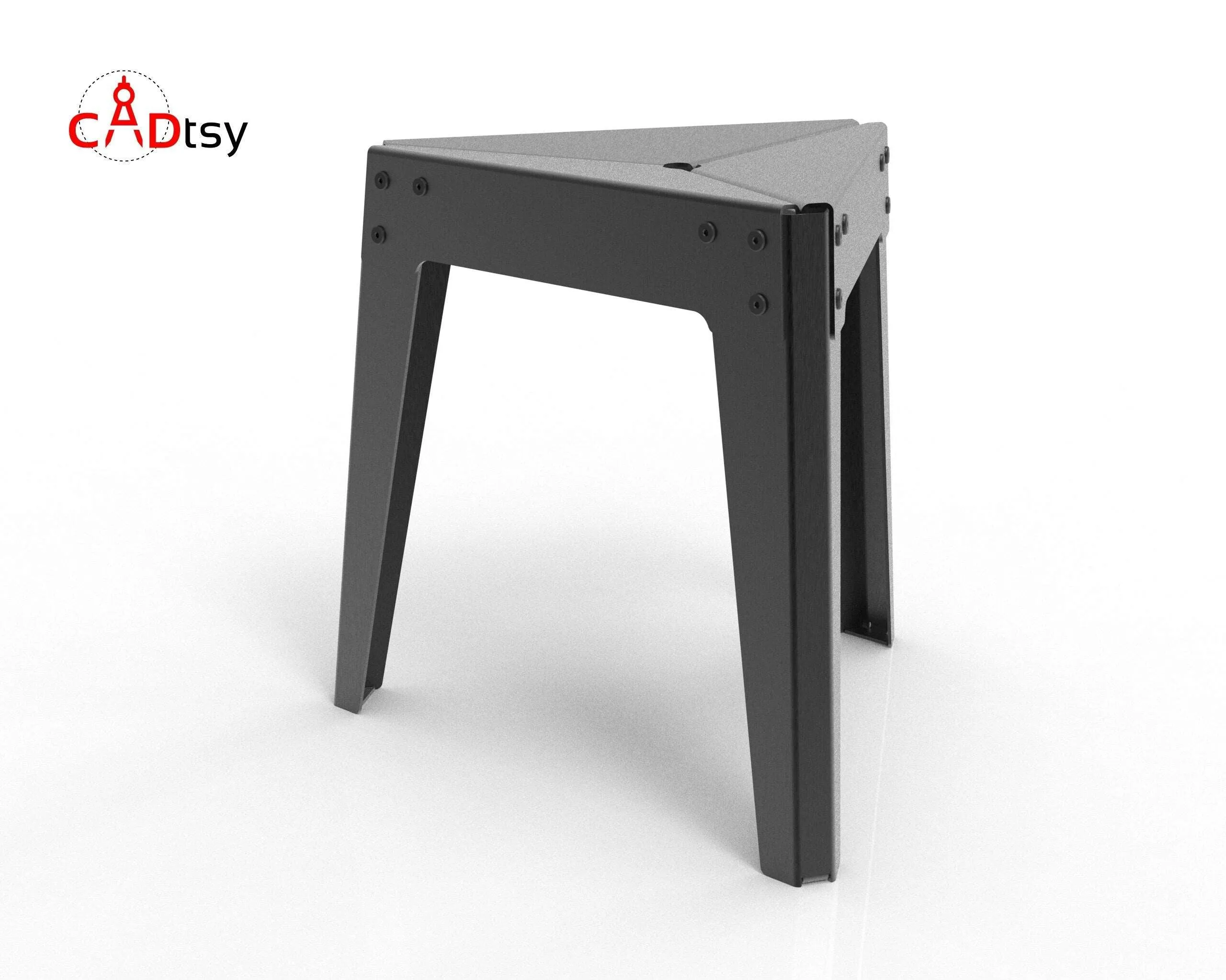 Triangle Metal Stool DXF/SVG Files for CNC Laser/Plasma Cutting. Height 470 mm (18.5")