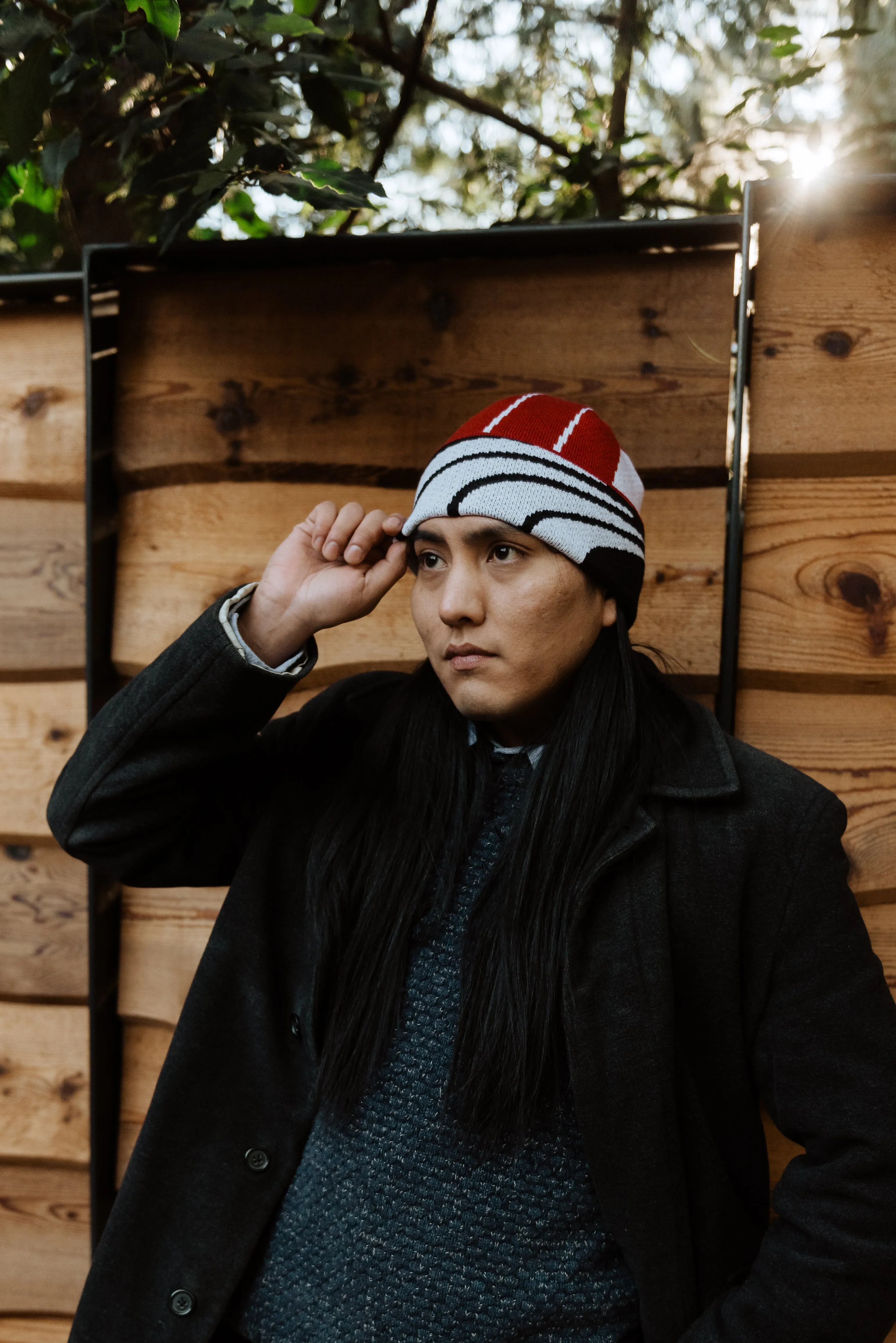 Upcycled Wool Beanie—Wolf Spirit