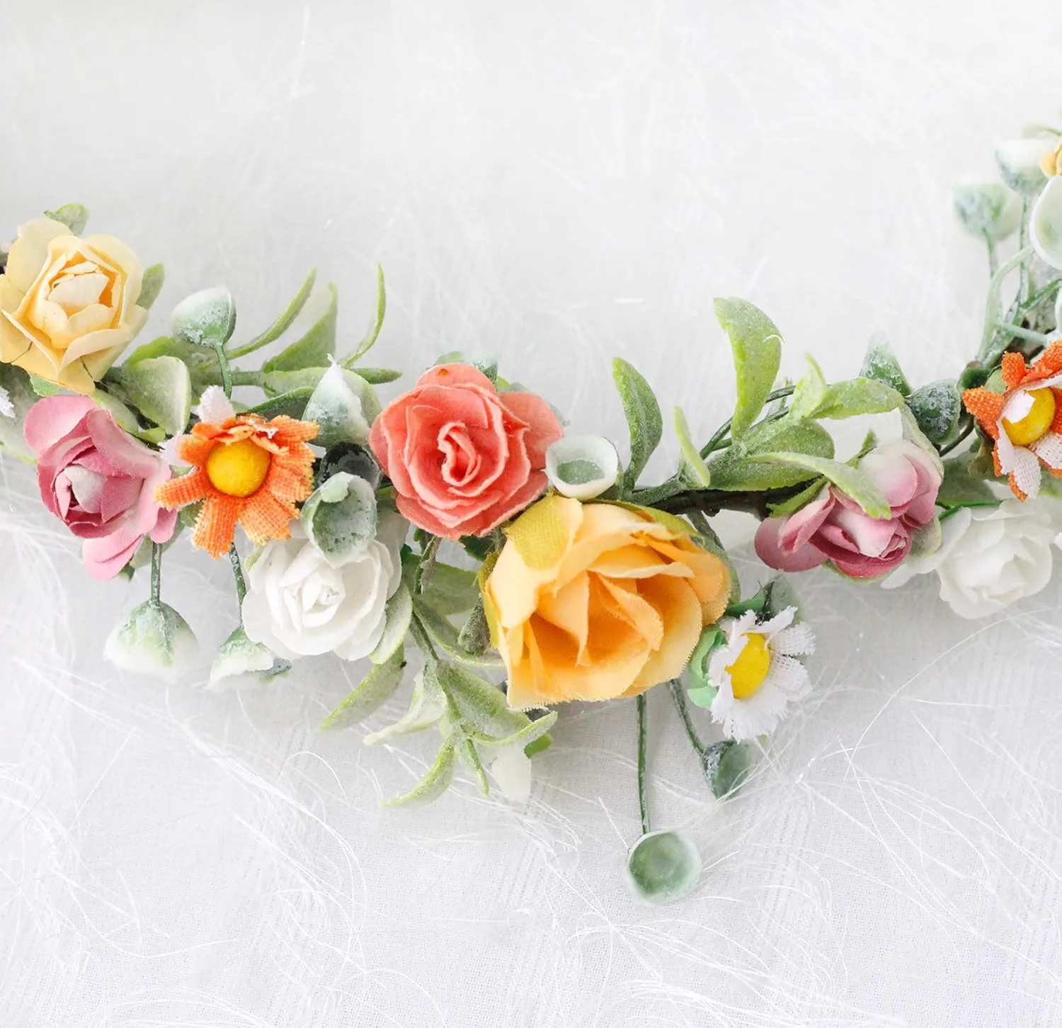 Vivivalue Women Flower Crown Girl Flower Headband Floral Headpiece Halo Wedding Party Photos