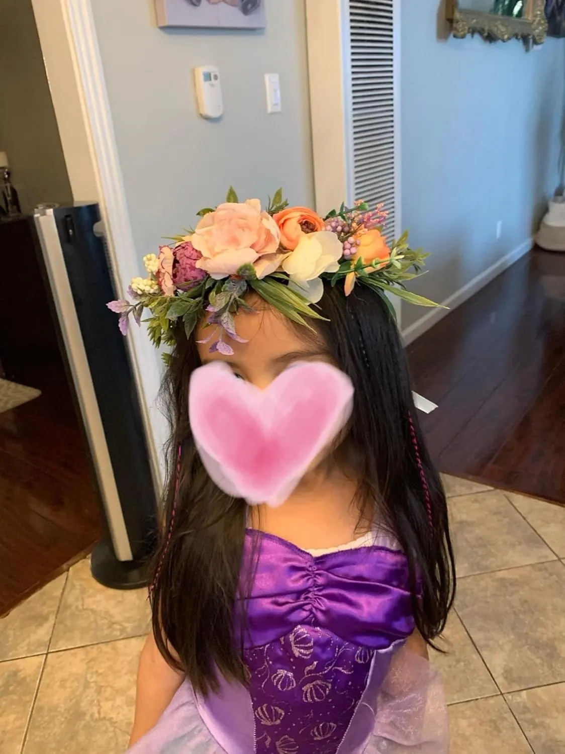 Women Floral Crown Boho Flower Headband Hair Wreath Floral Halo Headpiece with Ribbon Wedding Party Festival Photos