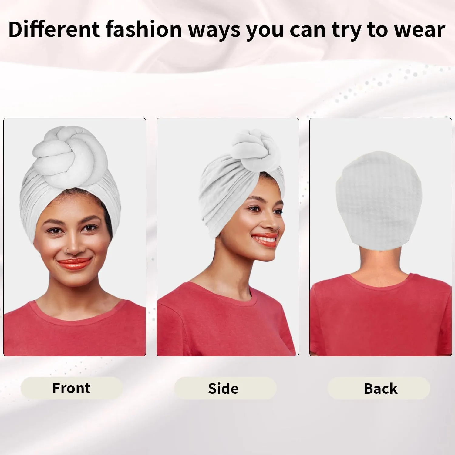 Women Turbans and Head Wraps, Women African Turban Flower Knot Pre-Tied Bonnet Beanie Cap Headwrap