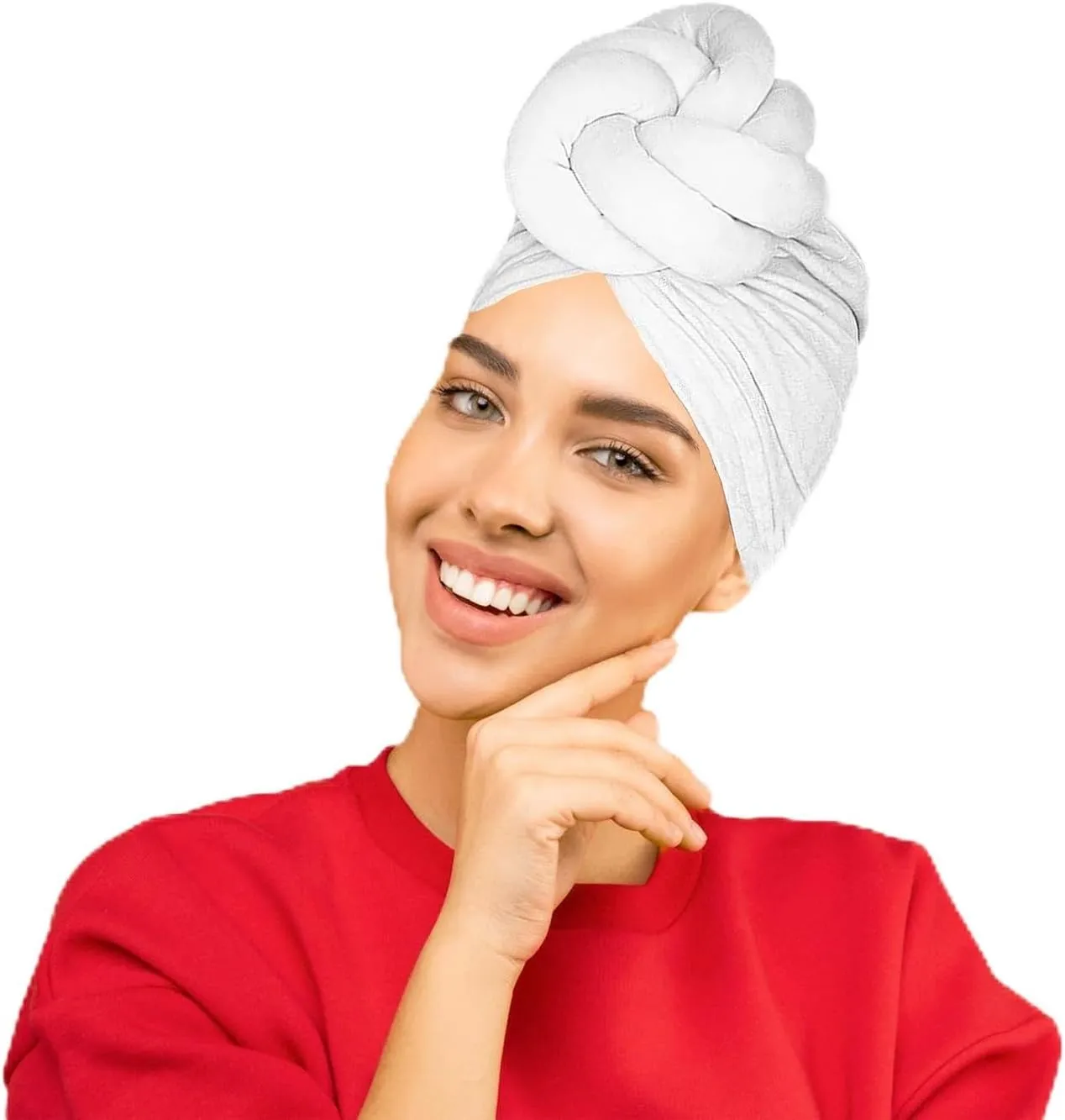Women Turbans and Head Wraps, Women African Turban Flower Knot Pre-Tied Bonnet Beanie Cap Headwrap