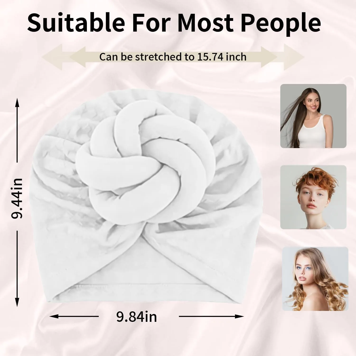 Women Turbans and Head Wraps, Women African Turban Flower Knot Pre-Tied Bonnet Beanie Cap Headwrap
