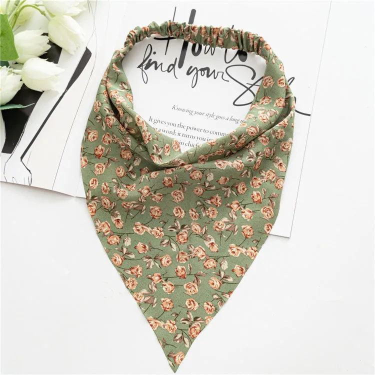 Women's Square Scarf Elastic Ribbon Hair Accessories