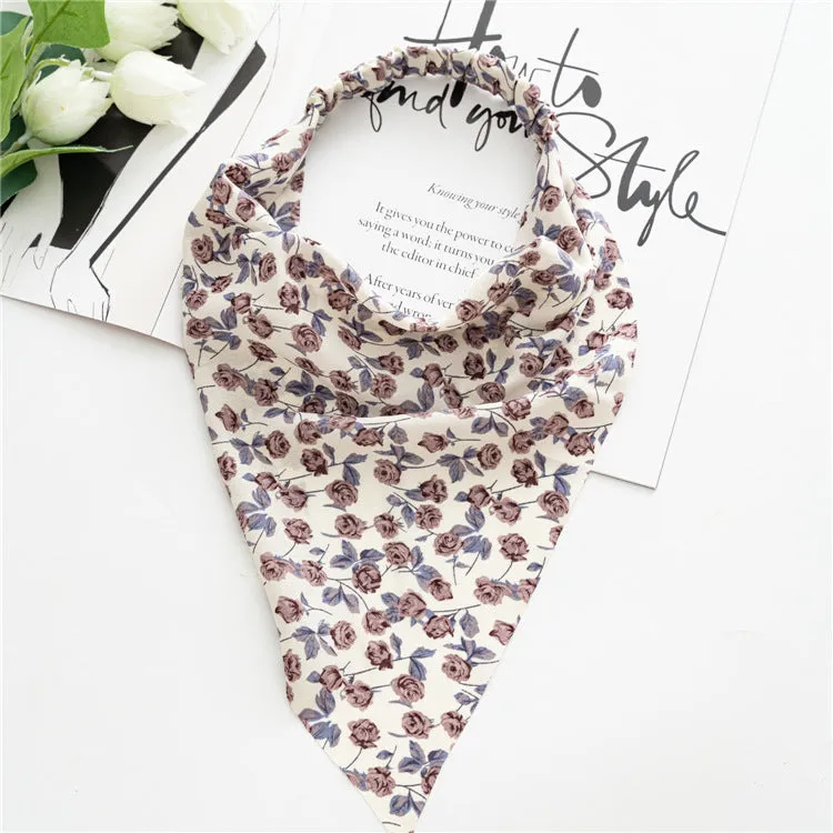 Women's Square Scarf Elastic Ribbon Hair Accessories
