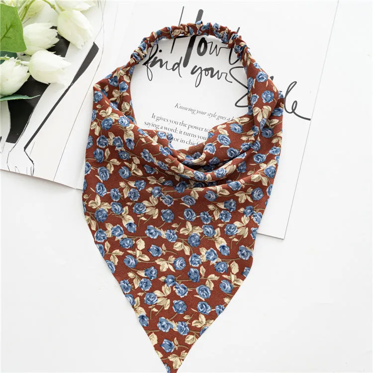 Women's Square Scarf Elastic Ribbon Hair Accessories