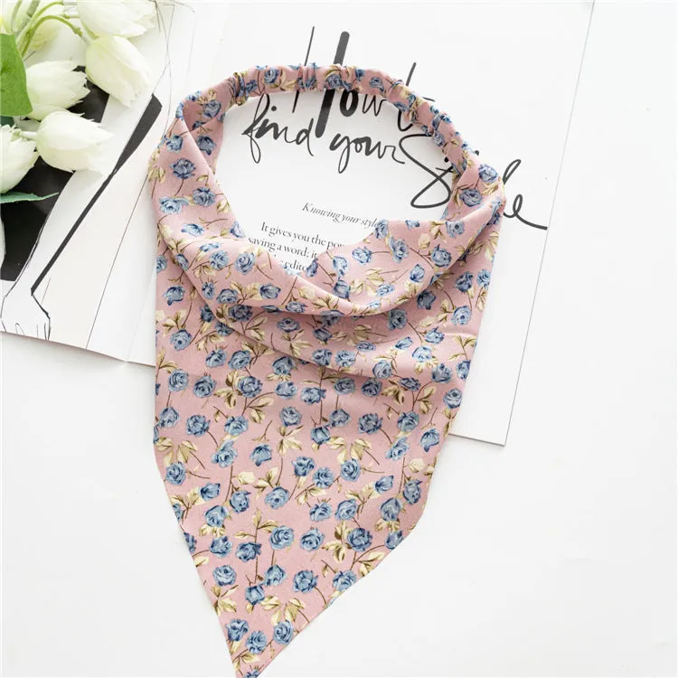 Women's Square Scarf Elastic Ribbon Hair Accessories