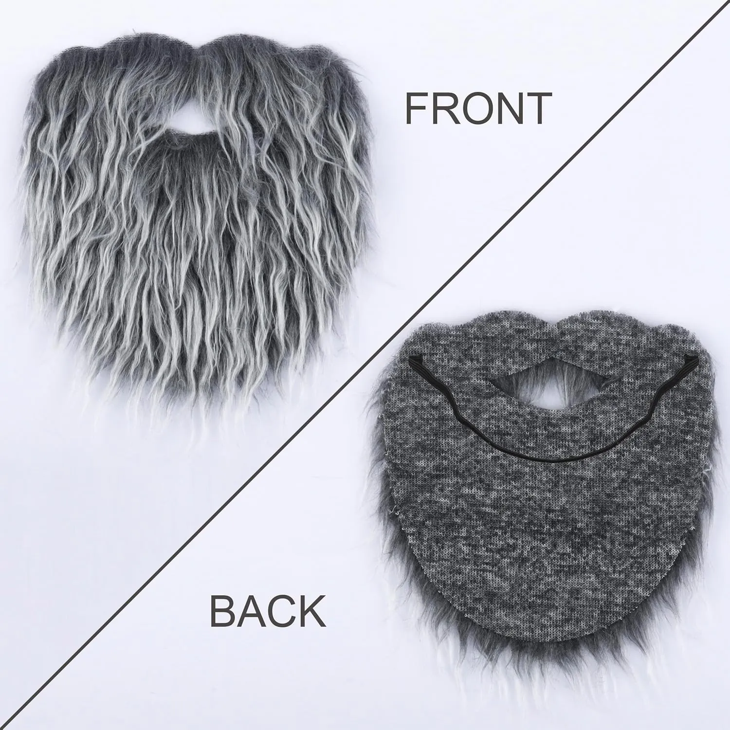 Yan Dream Men Fake Beard with Elastic Band Easy Wear Fake Mustache Adult Facial Hair Accessory for Cosplay Party