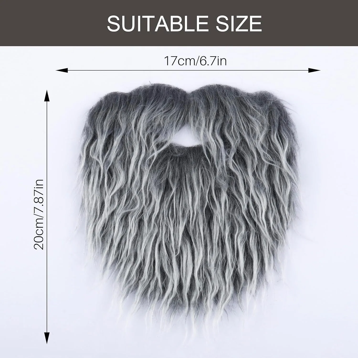 Yan Dream Men Fake Beard with Elastic Band Easy Wear Fake Mustache Adult Facial Hair Accessory for Cosplay Party