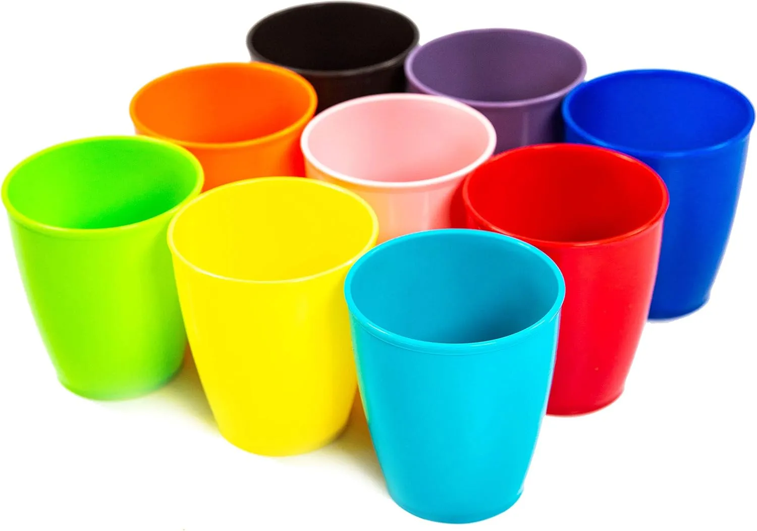 Youngever 8 Ounce Kids Cups - 9 Pack in Assorted Colors, Unbreakable Toddler Drinking Cups